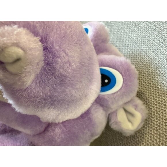 Alphapotamus Plush Hand Puppet Scott Foresman Toy Purple Hipp Hippopotamus Faded - Picture 3 of 8